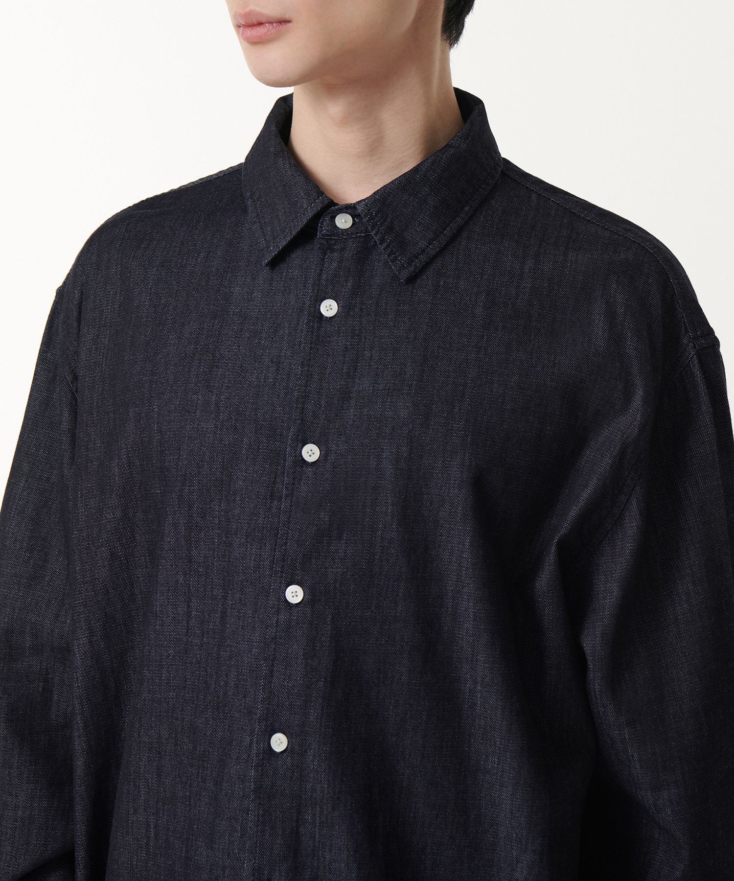 MUSINSA | MUSINSA STANDARD Relaxed Denim Shirt [Deep Indigo]