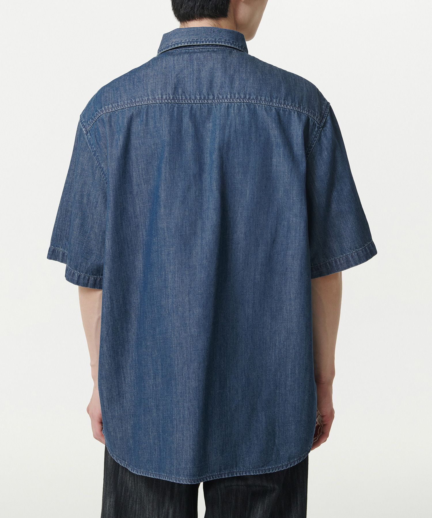 MUSINSA | MUSINSA STANDARD Relaxed Short Sleeve Denim Shirt