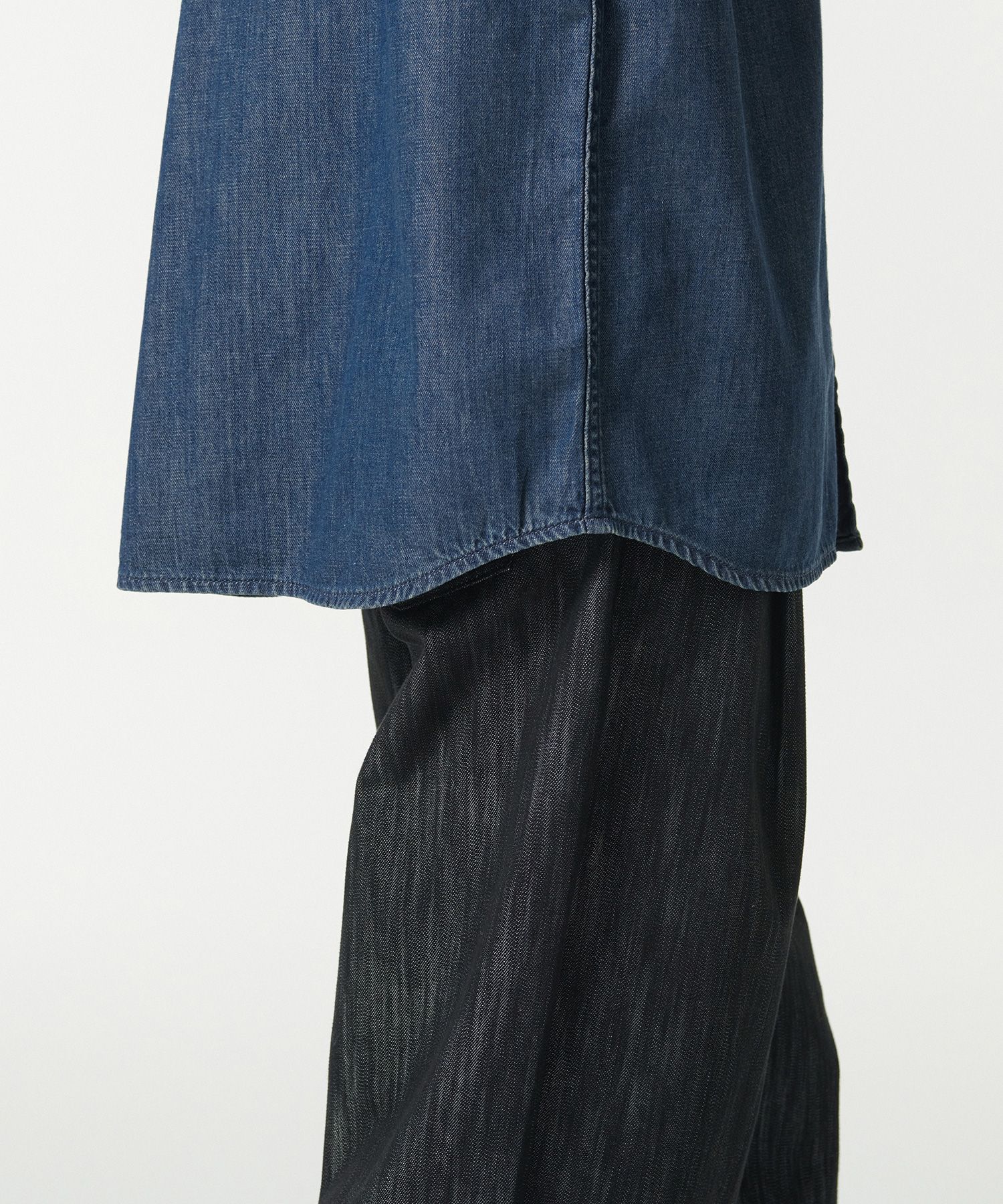 MUSINSA | MUSINSA STANDARD Relaxed Short Sleeve Denim Shirt