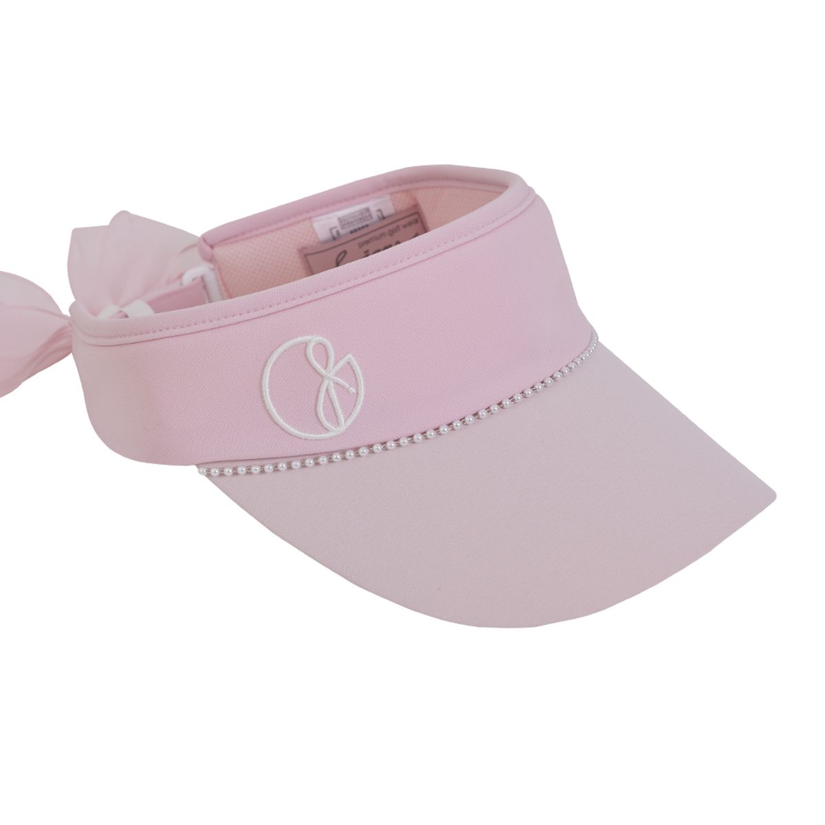 제이제인(J.JANE) 진주 라인 리본 썬캡 (Pink)