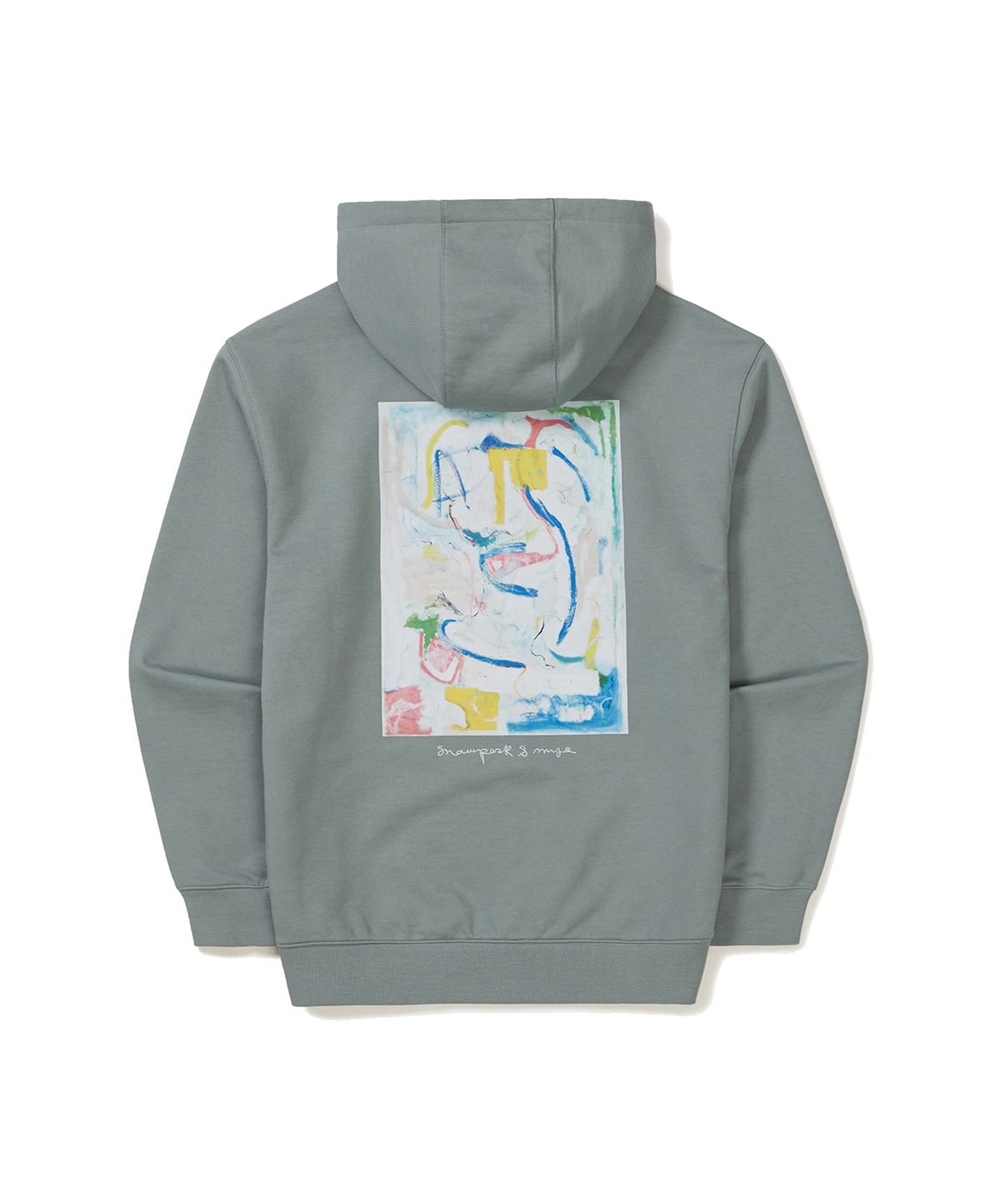 스노우피크 어패럴(SNOWPEAK APPAREL) [스노우피크 X 마이큐] 후드 티셔츠 Vintage Green (S24SMFHD52)