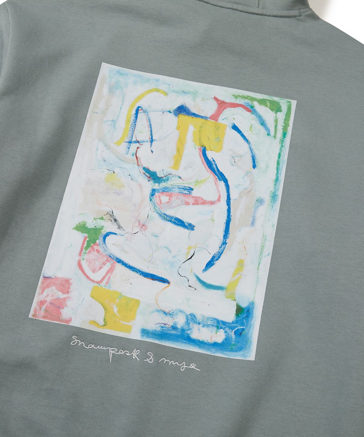 스노우피크 어패럴(SNOWPEAK APPAREL) [스노우피크 X 마이큐] 후드 티셔츠 Vintage Green (S24SMFHD52)