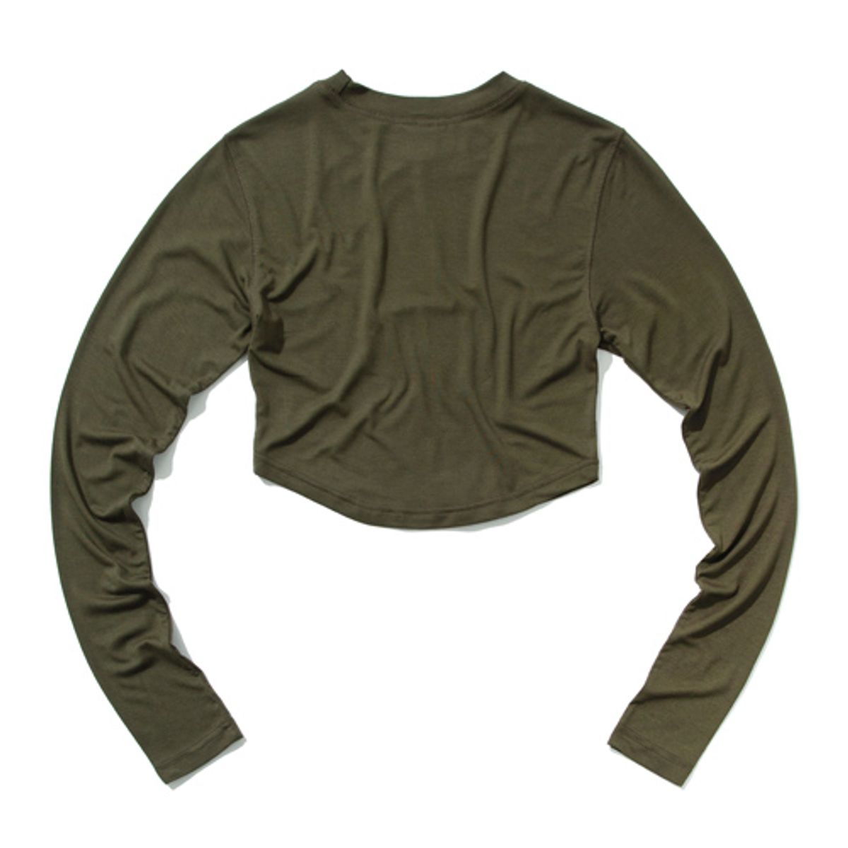 크루치(KRUCHI) SYMBOL Crop long-sleeved T-Shirt (OLIVE) WOMENS