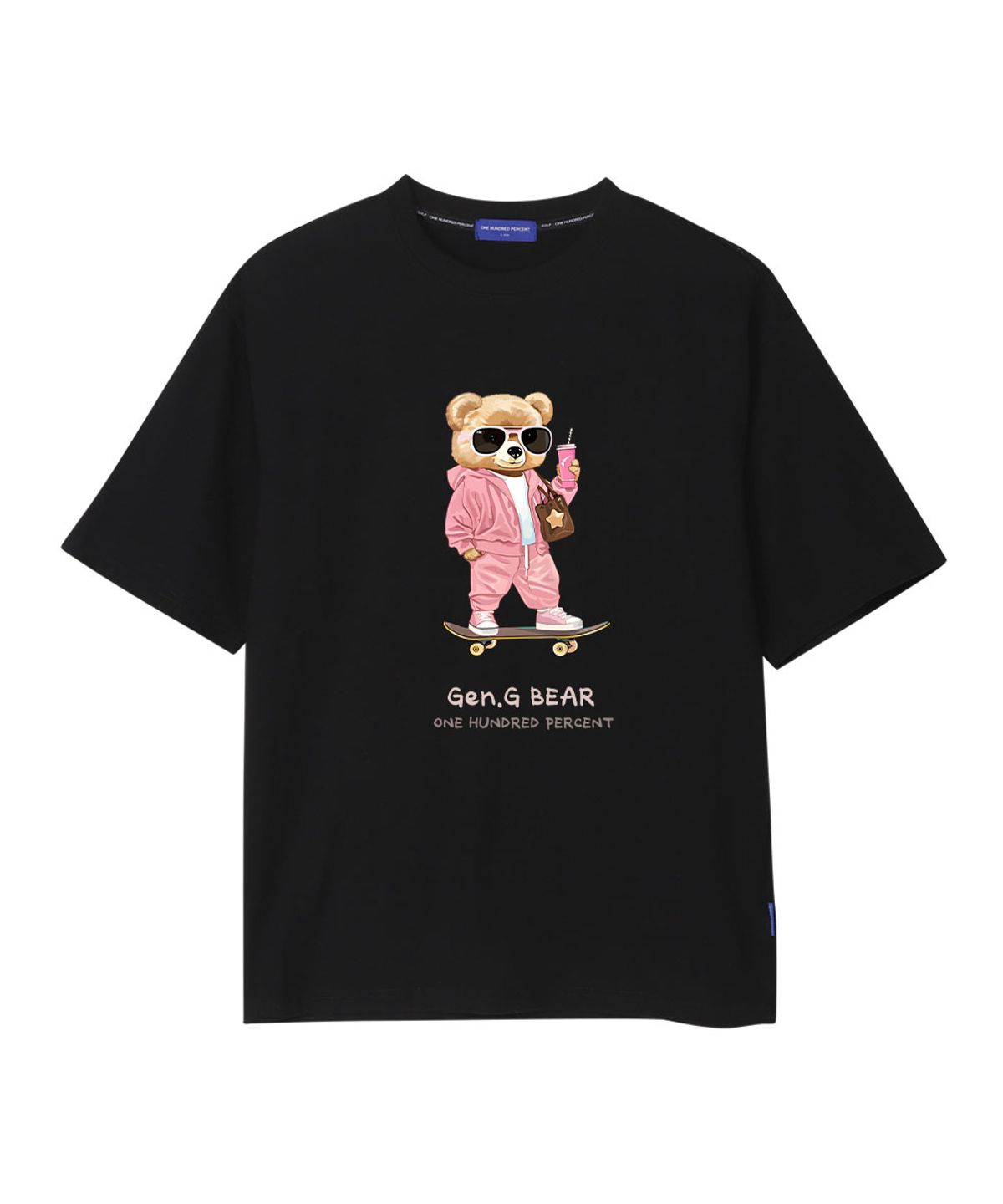 원헌드레드퍼센트 포 우먼(ONEHUNDREDPERCENT FOR WOMAN) OHP X HARMONIA 젠지 베어 세미오버 반팔티n