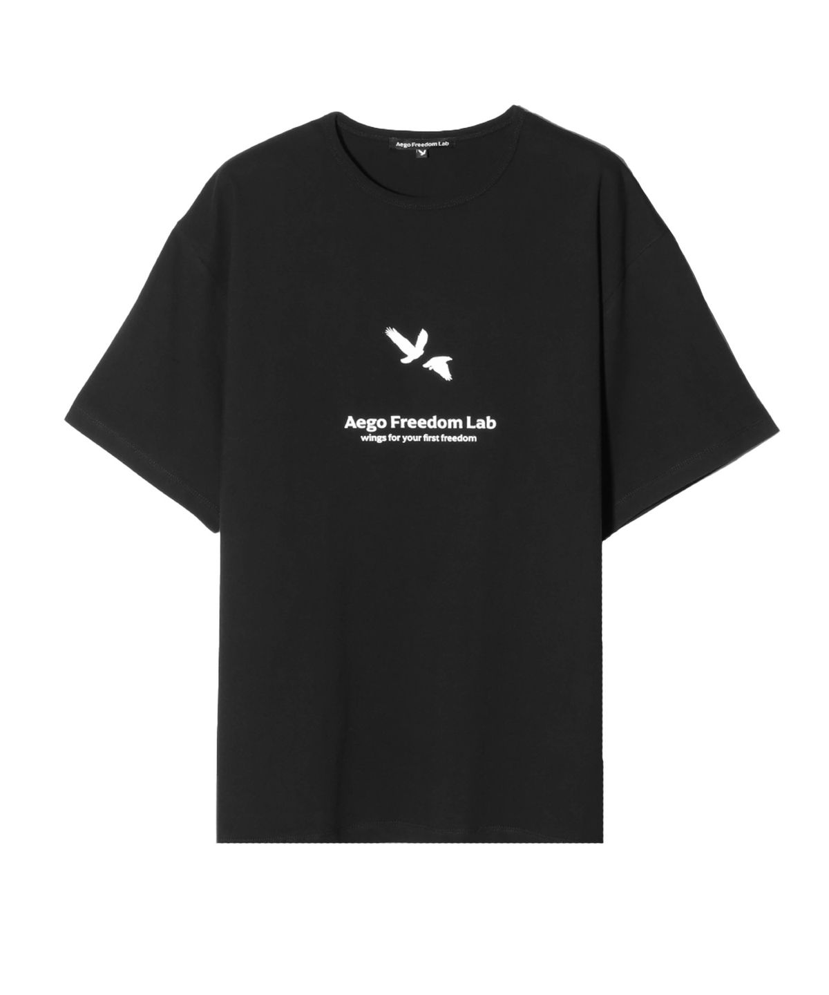 이고프리덤랩(AEGO FREEDOM LAB) 프리덤 로고 블랙 티셔츠