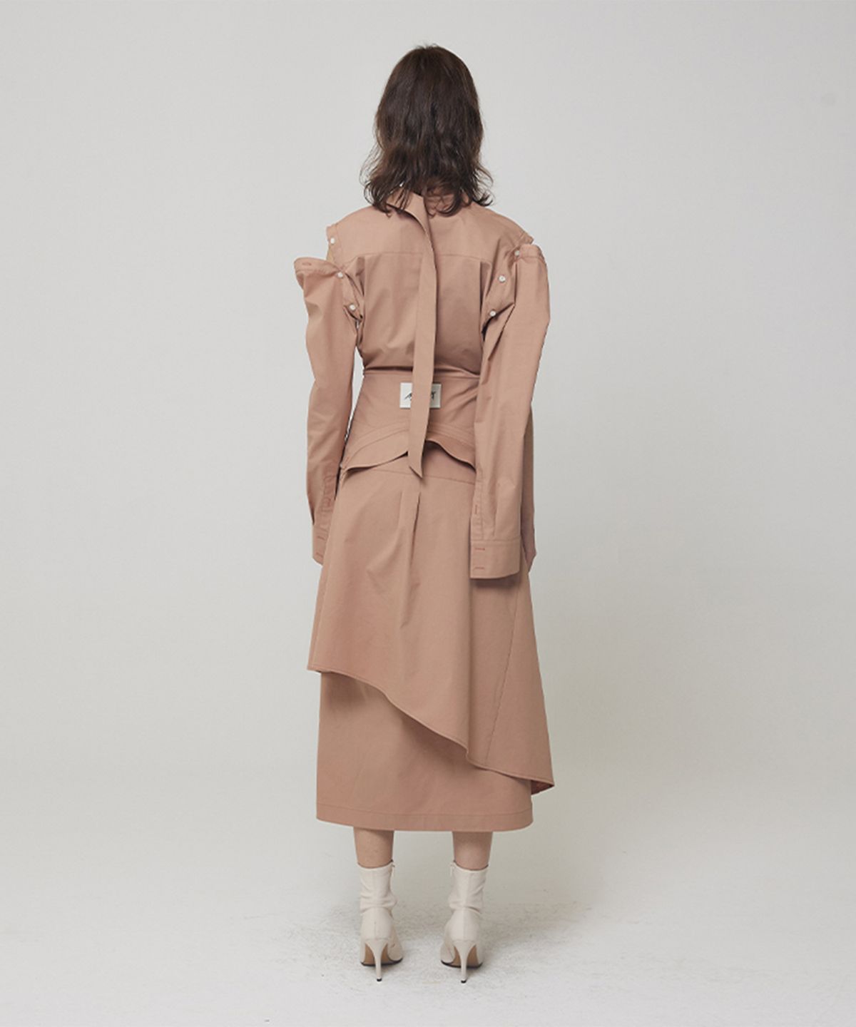 므아므(MMAM) Off sleeve tie shirt dress