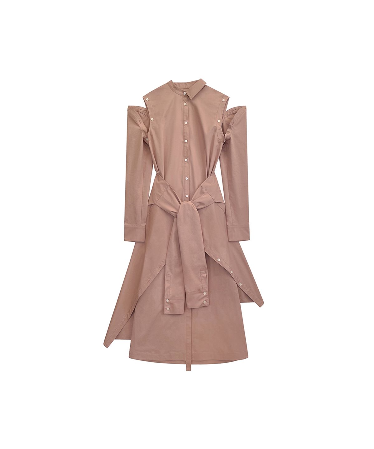 므아므(MMAM) Off sleeve tie shirt dress