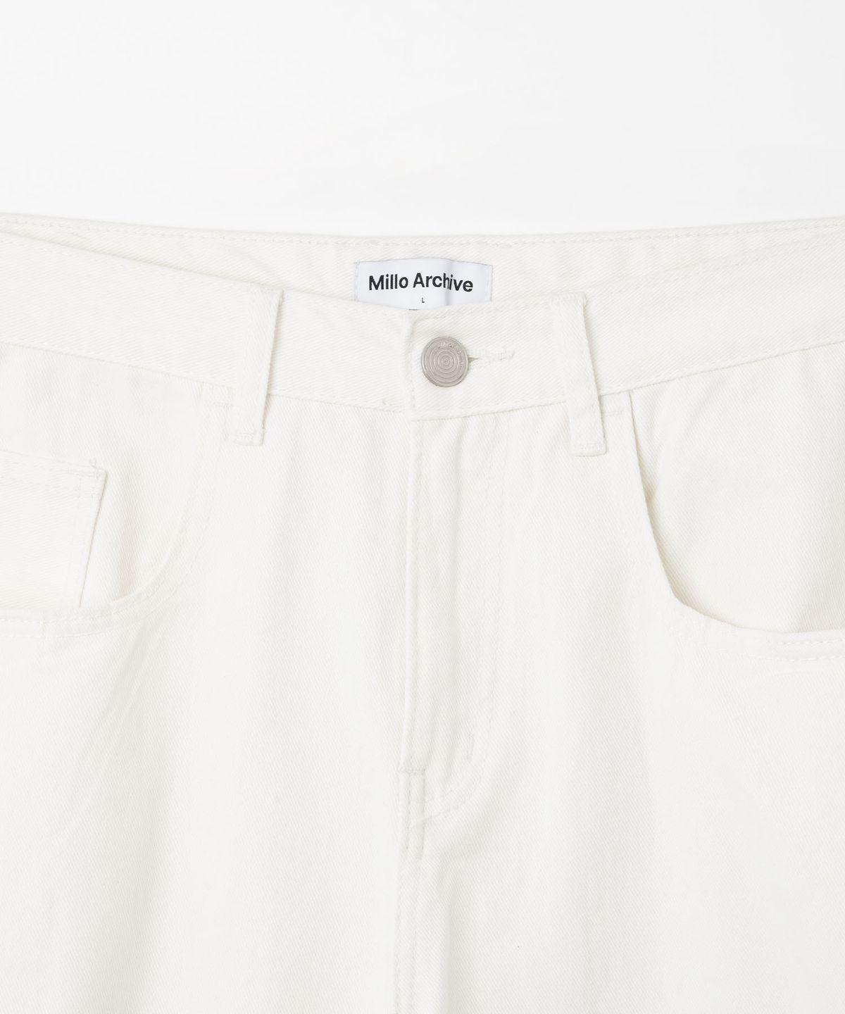 밀로 아카이브(MILLO ARCHIVE) 데님 버뮤다 팬츠 [오프 화이트]