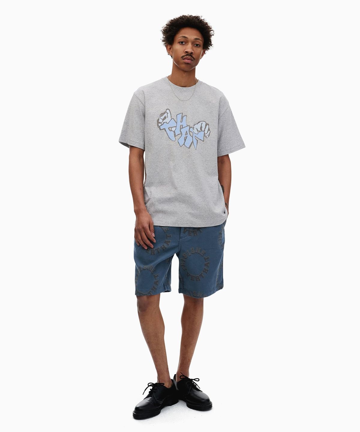 디스이즈네버댓(THISISNEVERTHAT) 2Tone Logo Jacquard Short Blue