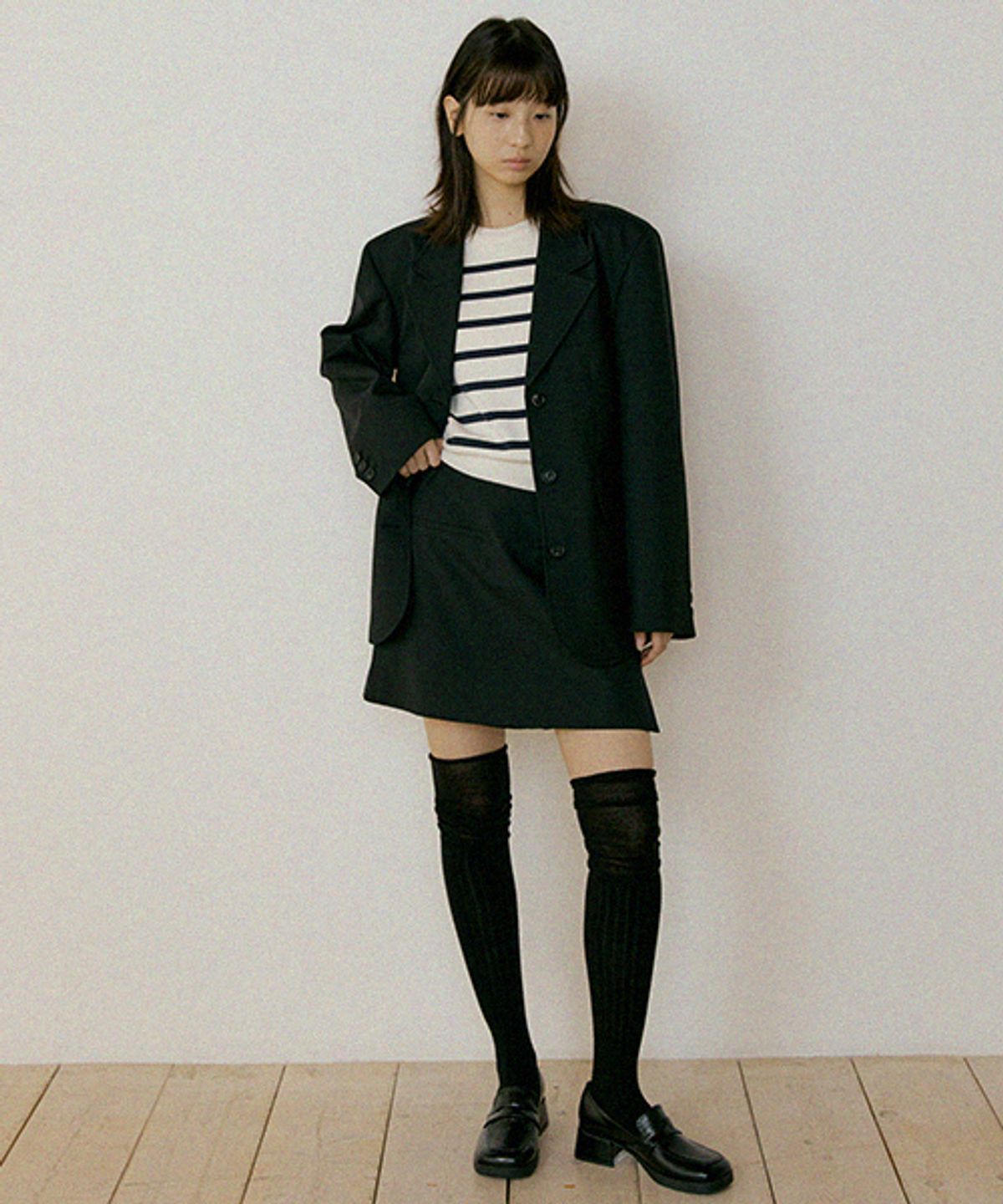 링서울(LINGSEOUL) summer wool skirt pants-black
