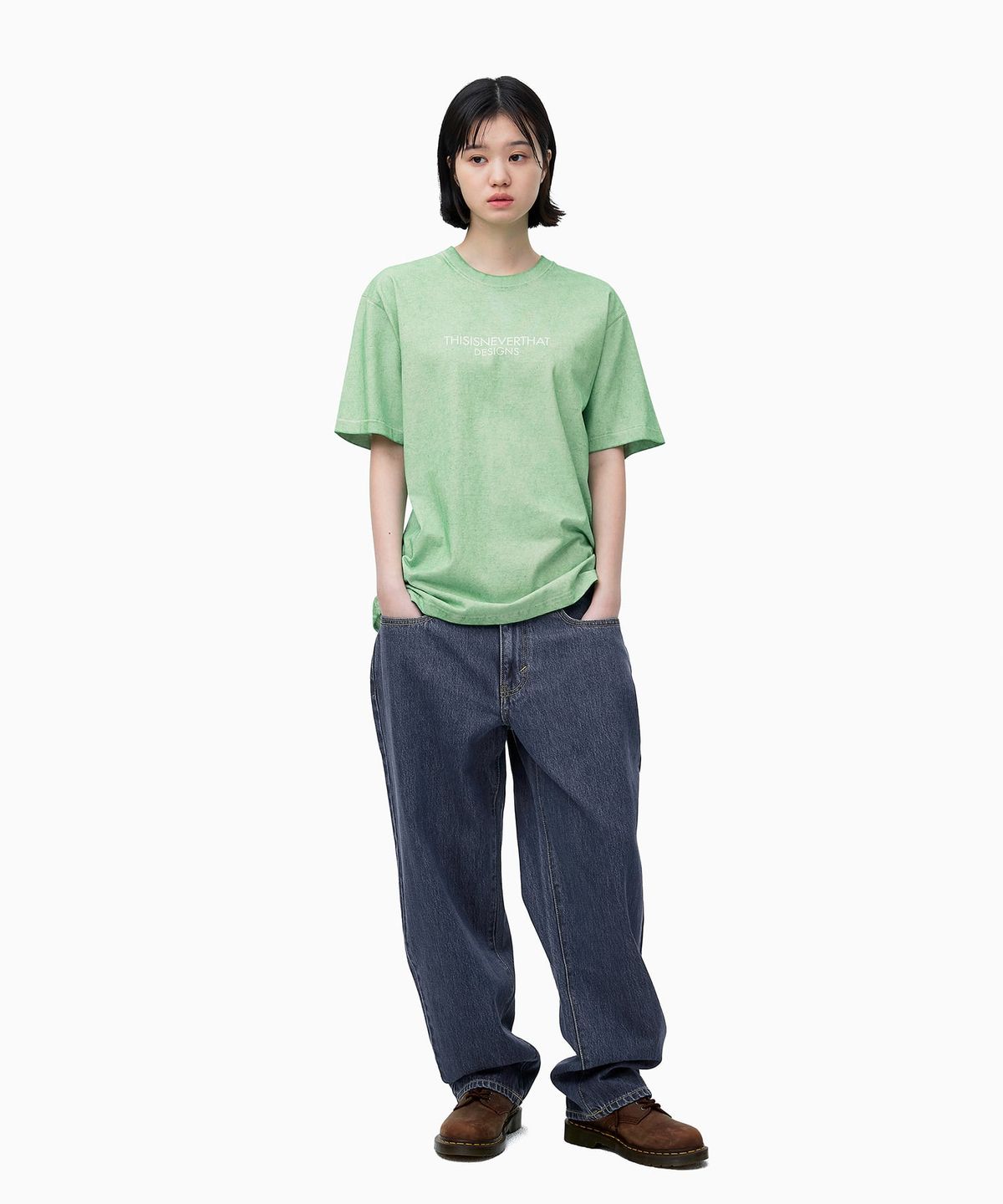 디스이즈네버댓(THISISNEVERTHAT) Sprayed FR-Logo Tee Pale Mint