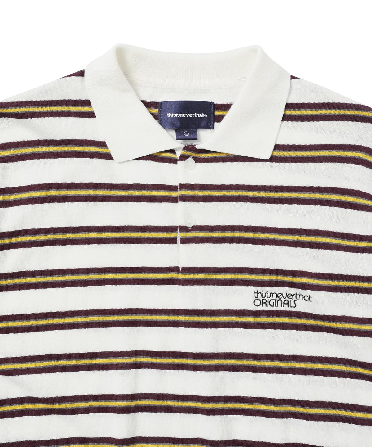 디스이즈네버댓(THISISNEVERTHAT) Striped Knit Polo Ivory