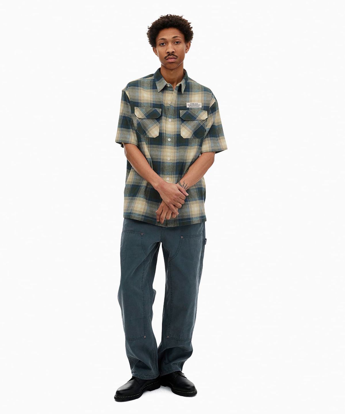 디스이즈네버댓(THISISNEVERTHAT) Ombre Check S/S Shirt Brown