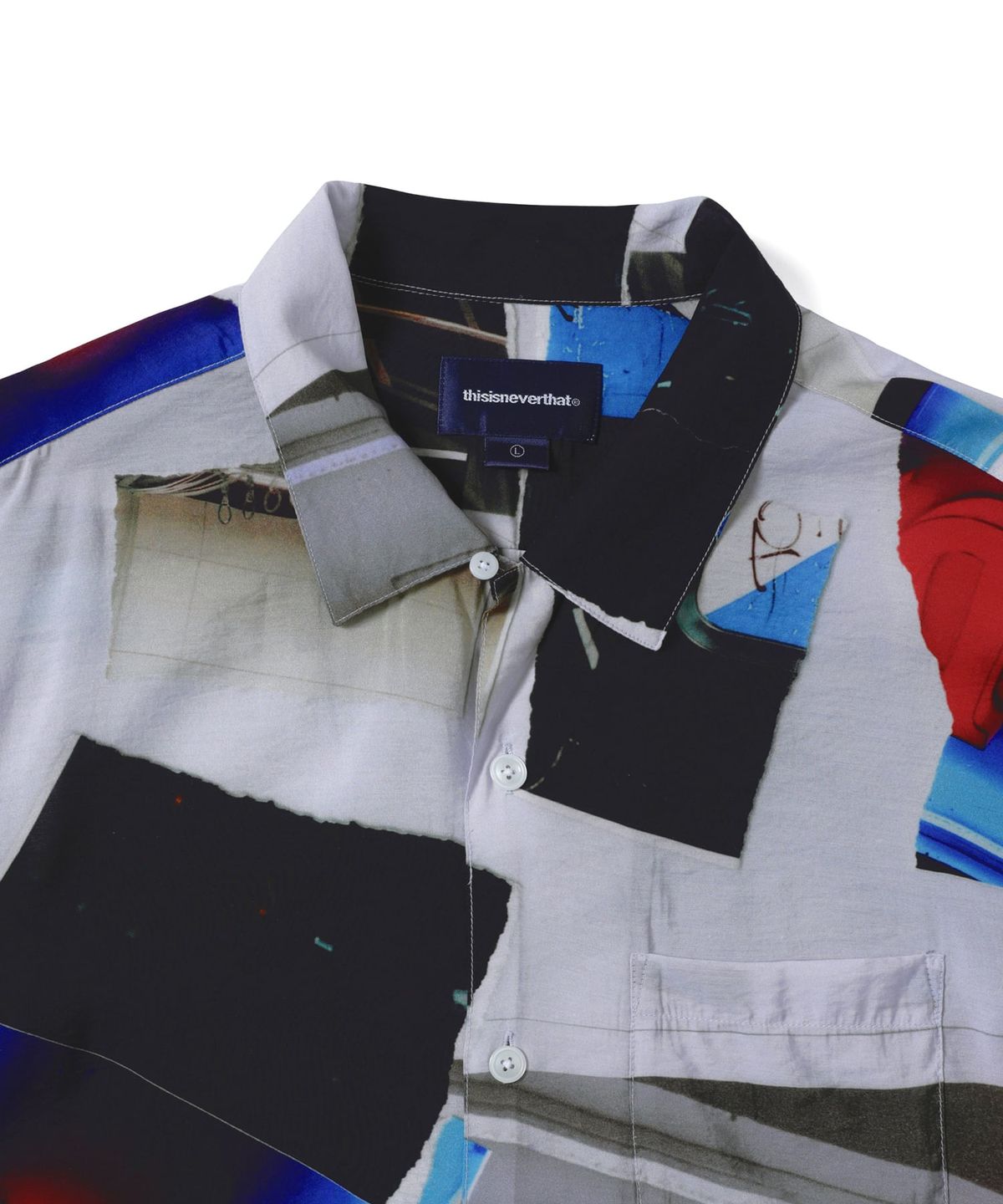 디스이즈네버댓(THISISNEVERTHAT) Torn Rayon S/S Shirt Multi