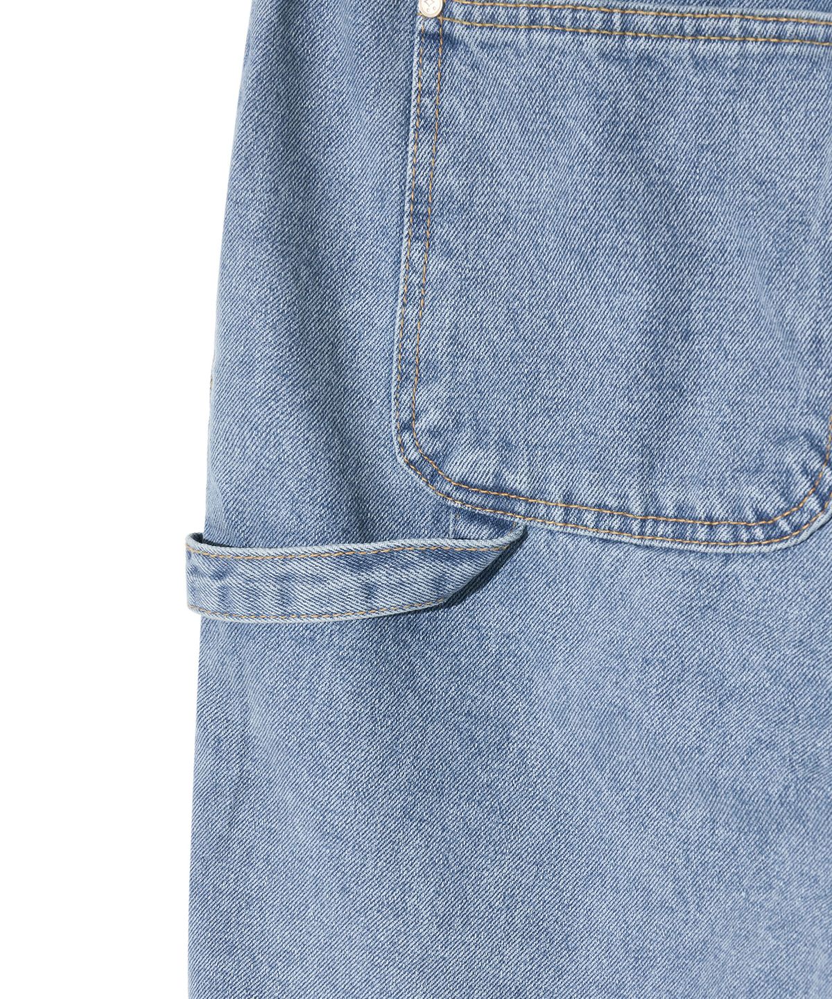 로어즈(LORES) Double Knee Denim Shorts - Light Blue