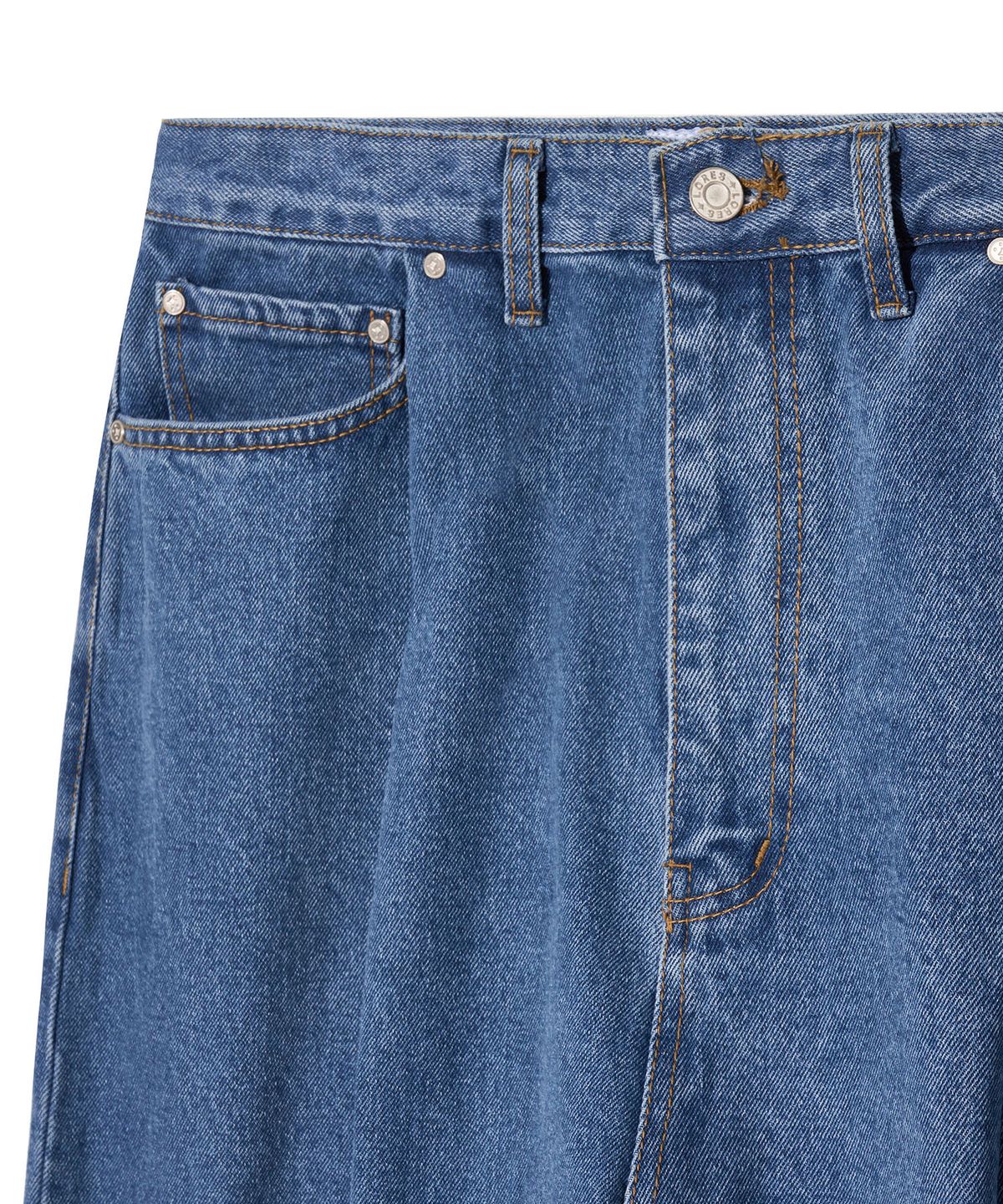 로어즈(LORES) Wide Tuck Denim Pants - Blue