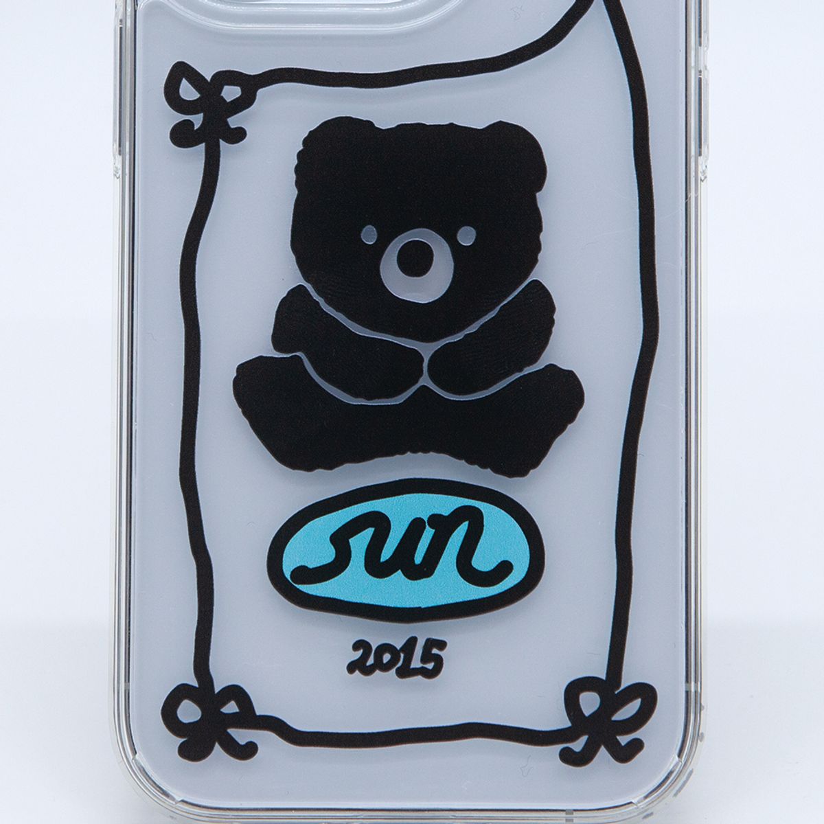 세컨드유니크네임(SECOND UNIQUE NAME) SUN CASE GRAPHIC CLEAR BEAR BLACK