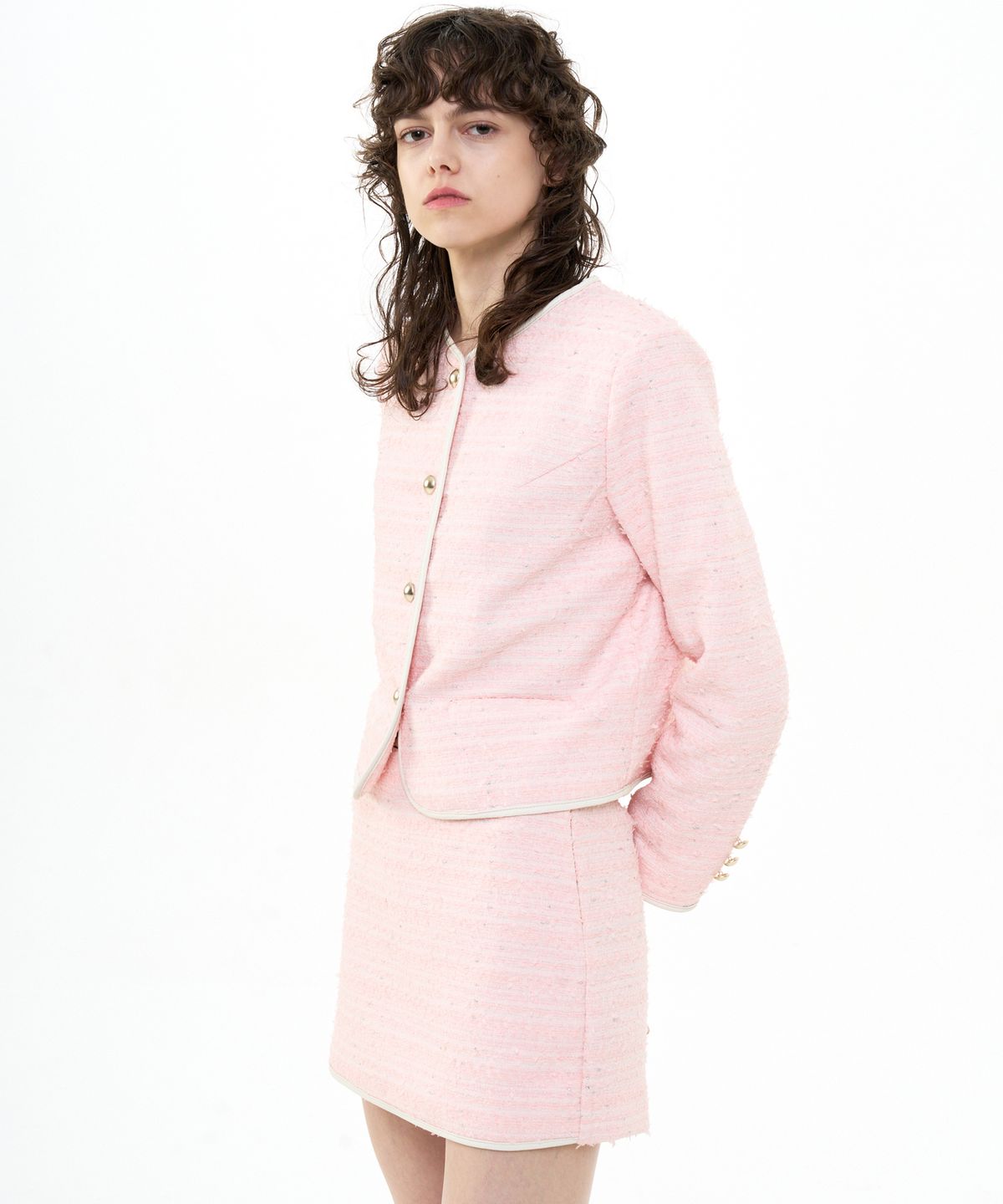비콰이엇(B QUIET) TWEED SKIRT SHORTS_PINK