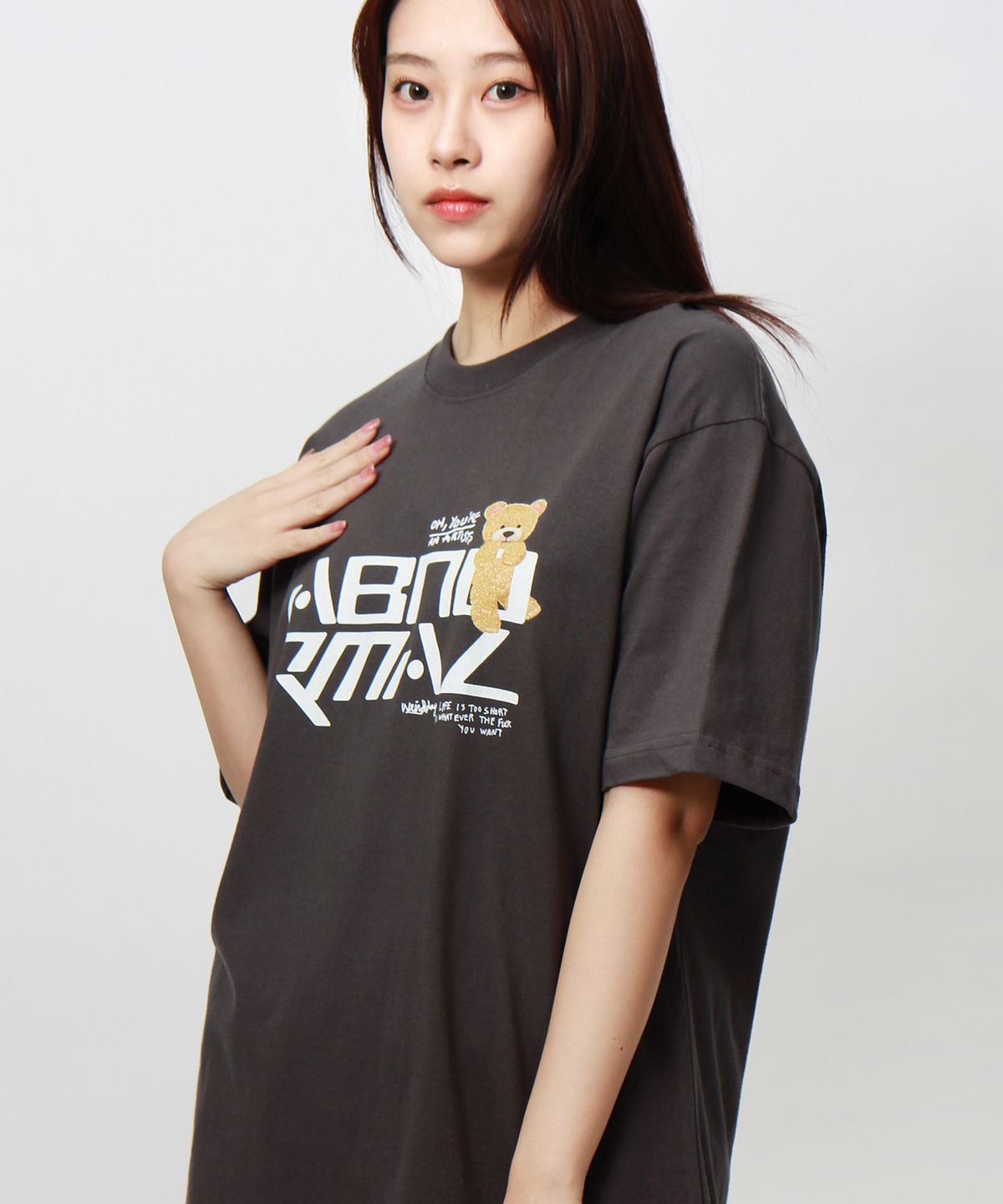 앱놀머씽(ABNORMALTHING) 심볼릭 베어 티셔츠 차콜 (SYMBOLIC BEAR T-SHIRT CHARCOAL)