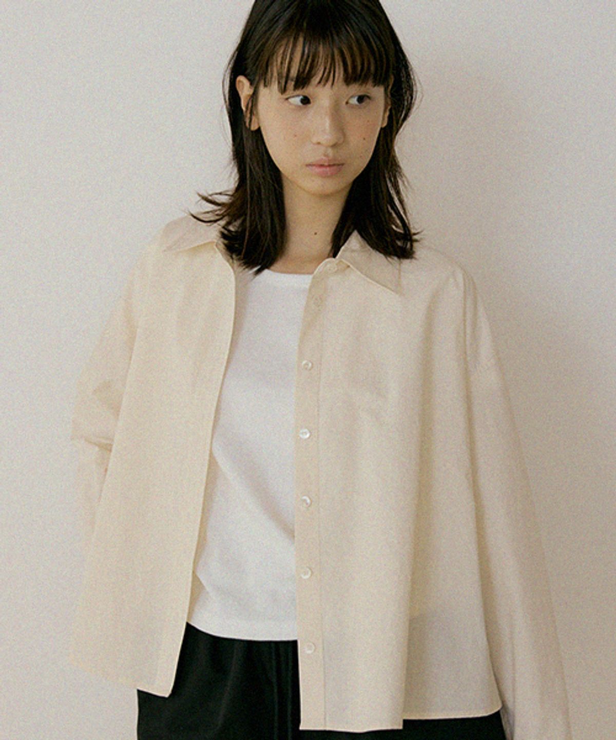 링서울(LINGSEOUL) basic cotton shirt-y.beige
