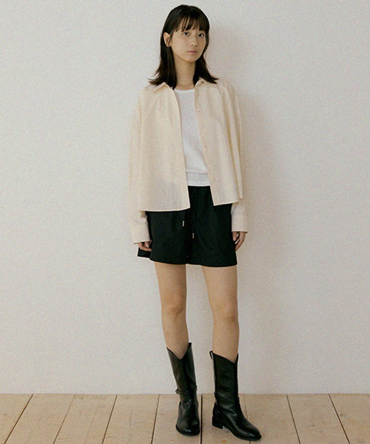링서울(LINGSEOUL) basic cotton shirt-y.beige