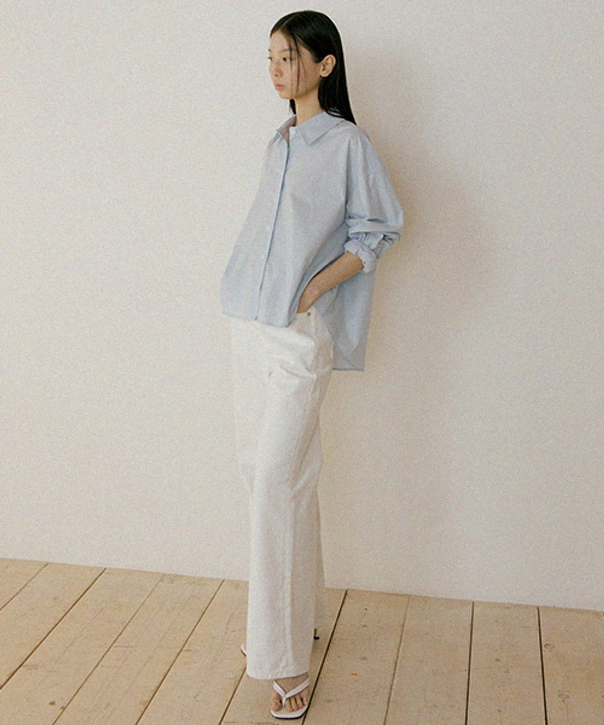 링서울(LINGSEOUL) basic cotton shirt-sky