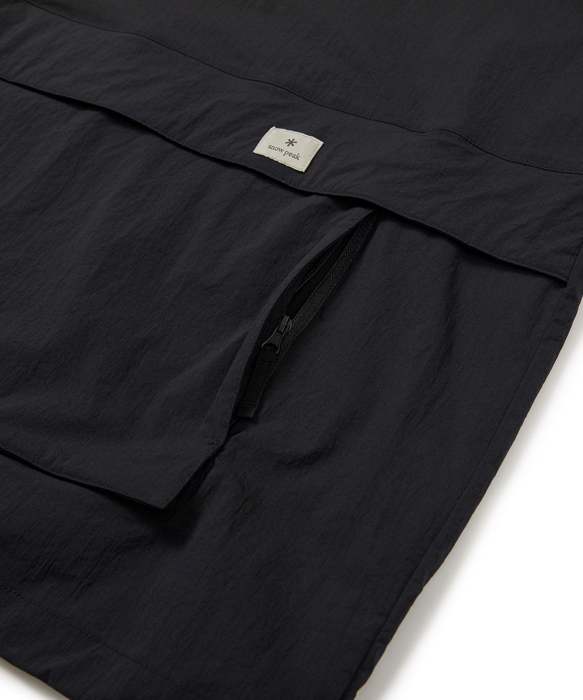 스노우피크 어패럴(SNOWPEAK APPAREL) 루트 후드 반팔 아노락 Black (S24MURAN65)