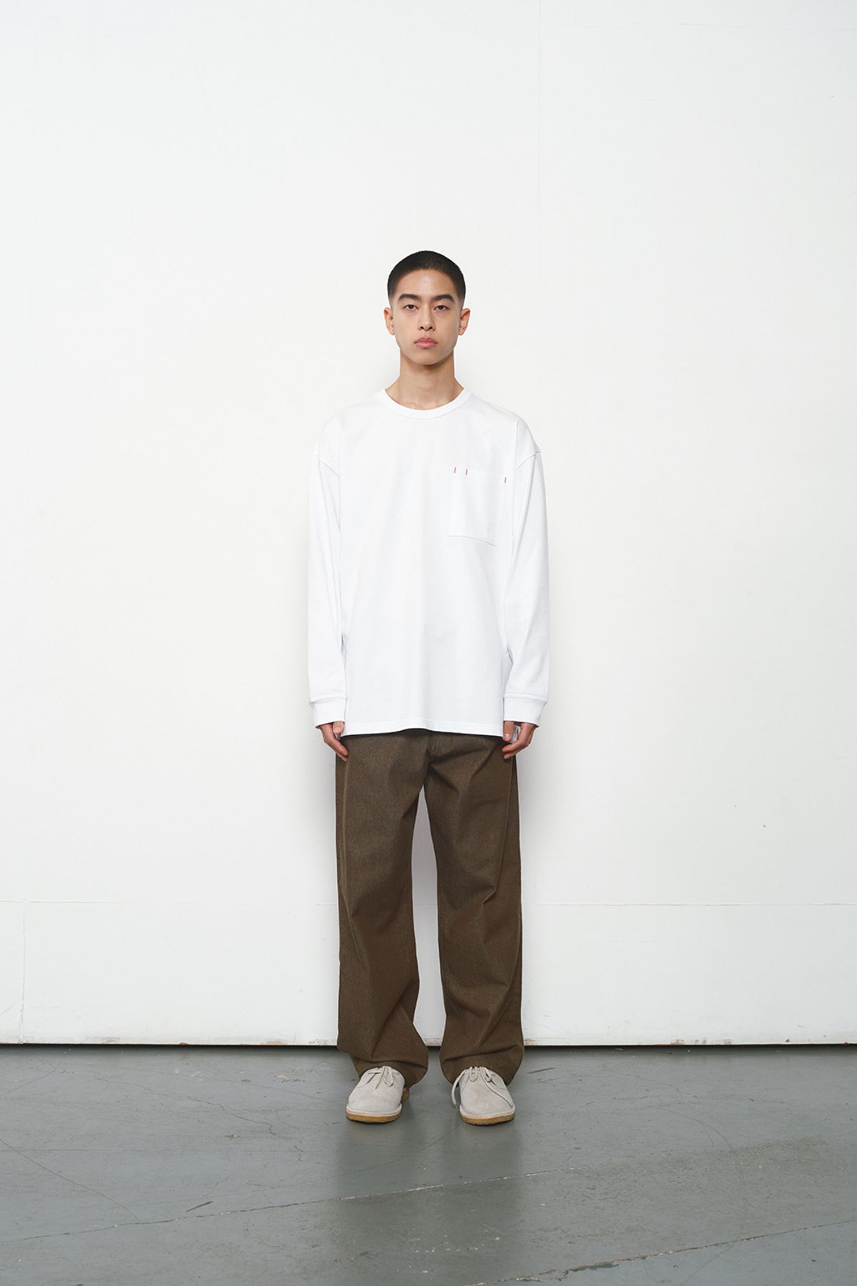 홀리선(HORLISUN) Lawrence Long Sleeve T-shirt White
