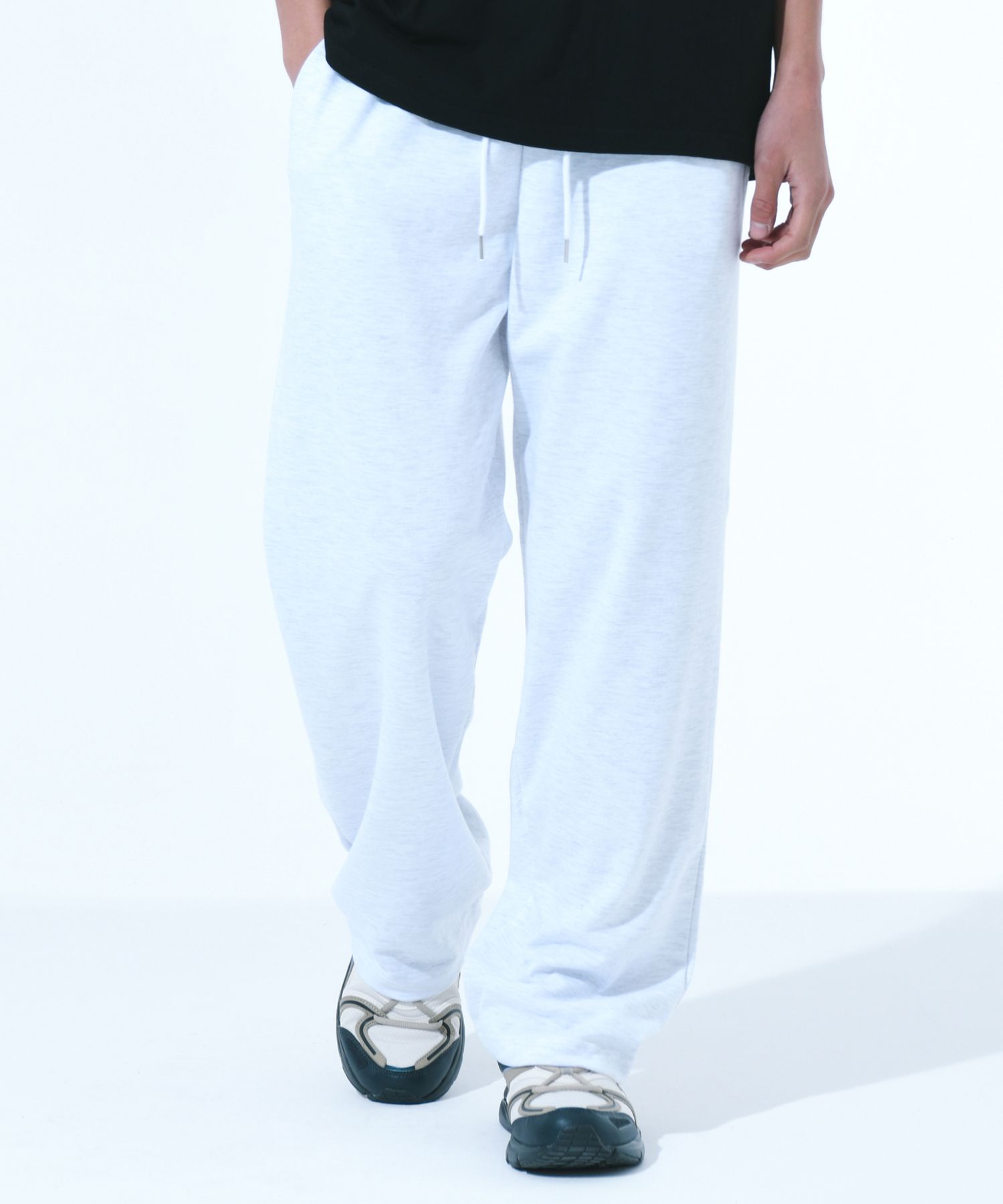 MUSINSA | S'EST Loose Fit Sweat Pants - White Melange