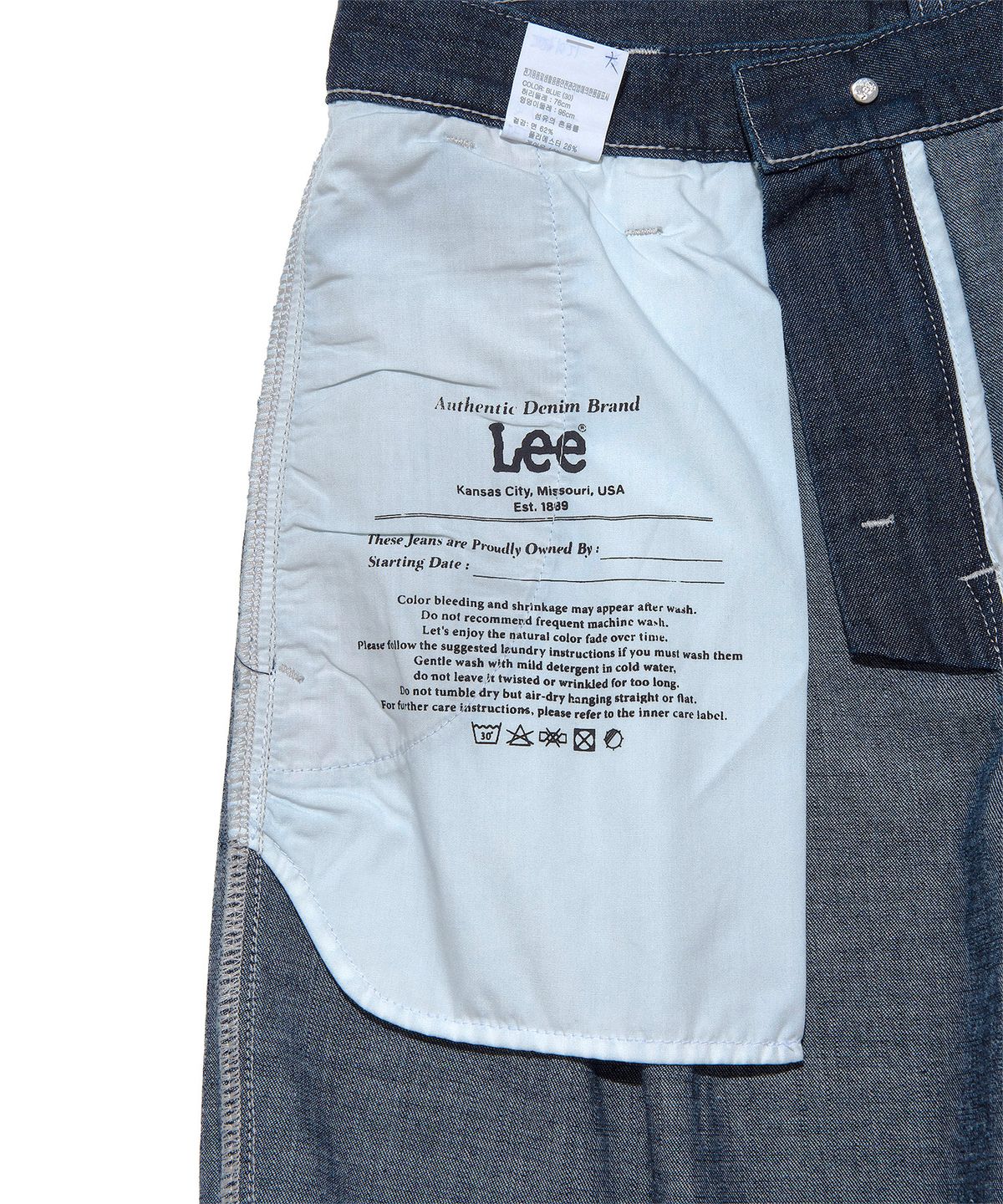 리(LEE) 버뮤다 데님 쇼츠 인디고 다크