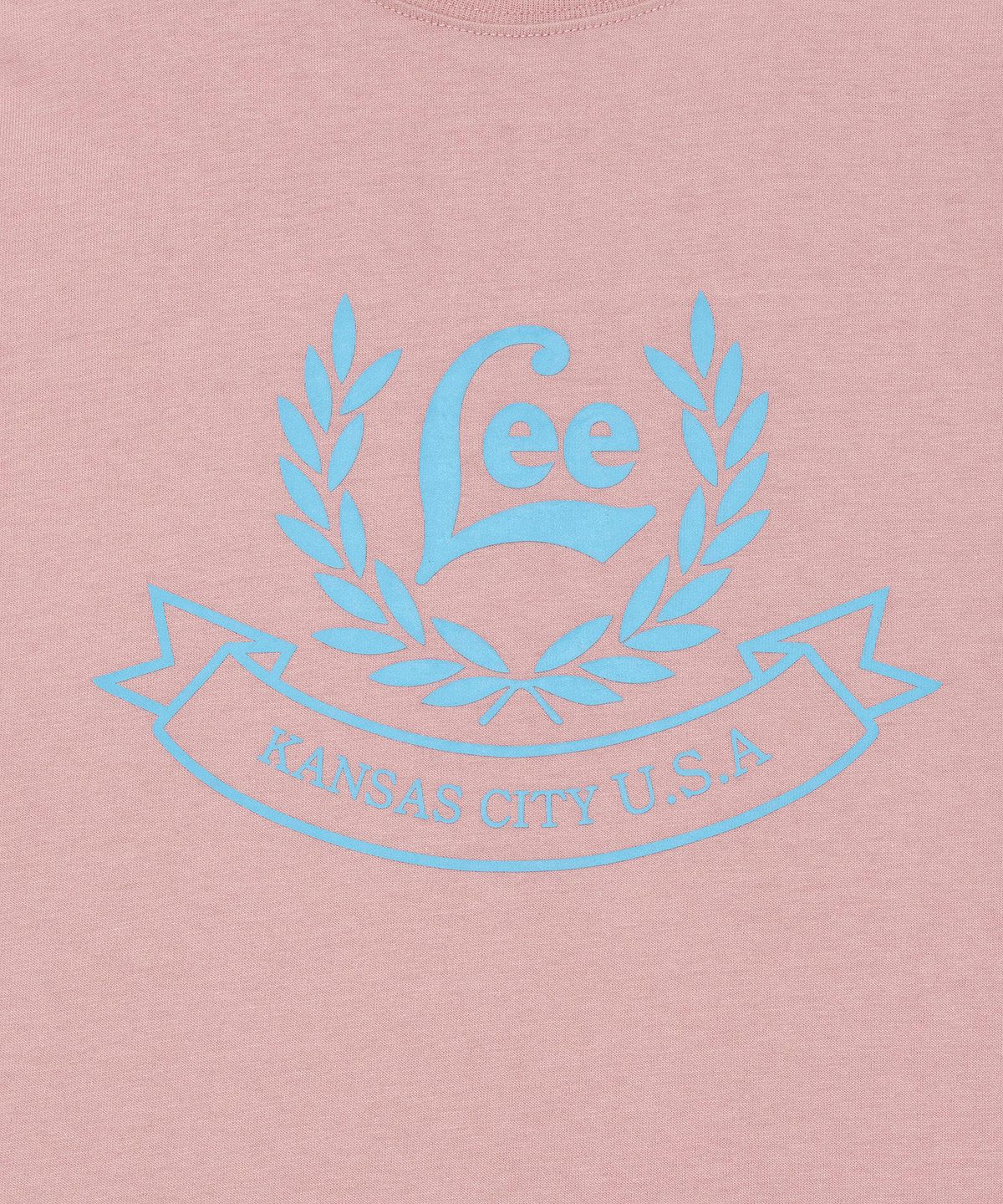 리(LEE) 우먼 리 월계관 로고 크롭 티셔츠 핑크