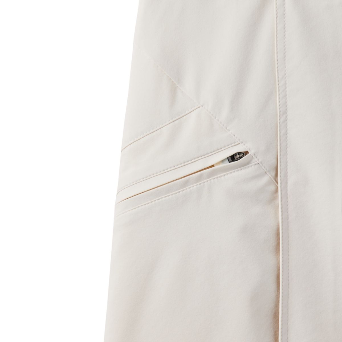 브롬톤 런던(BROMPTON LONDON) W NYLON SET UNBALANCE POCKET WRAP MIDI SKIRT - IVORY (P242WSK360)