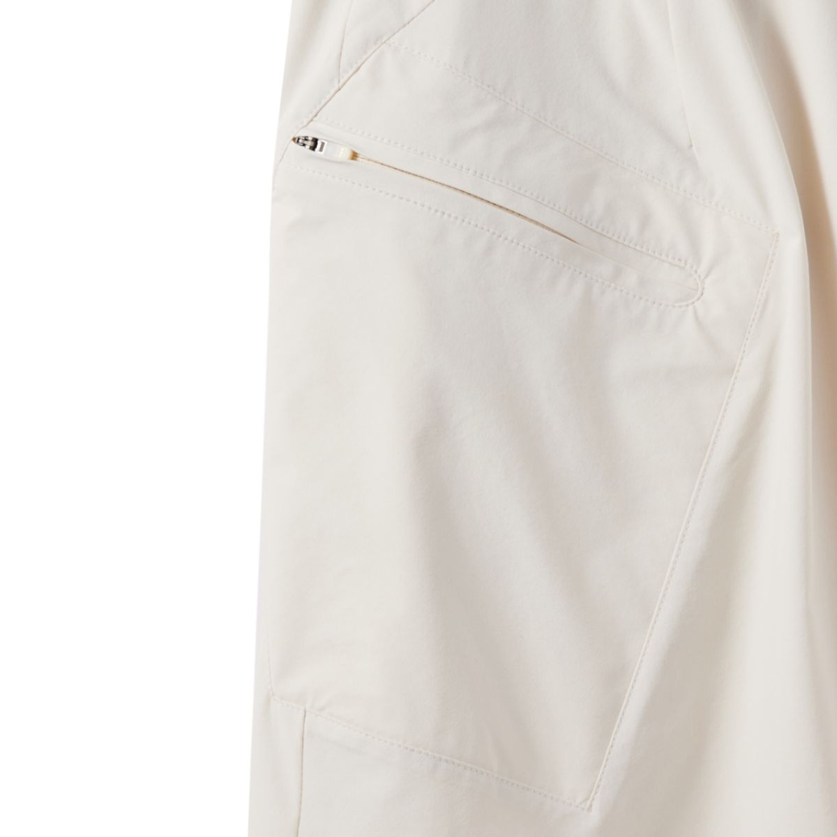 브롬톤 런던(BROMPTON LONDON) W NYLON SET UNBALANCE POCKET WRAP MIDI SKIRT - IVORY (P242WSK360)