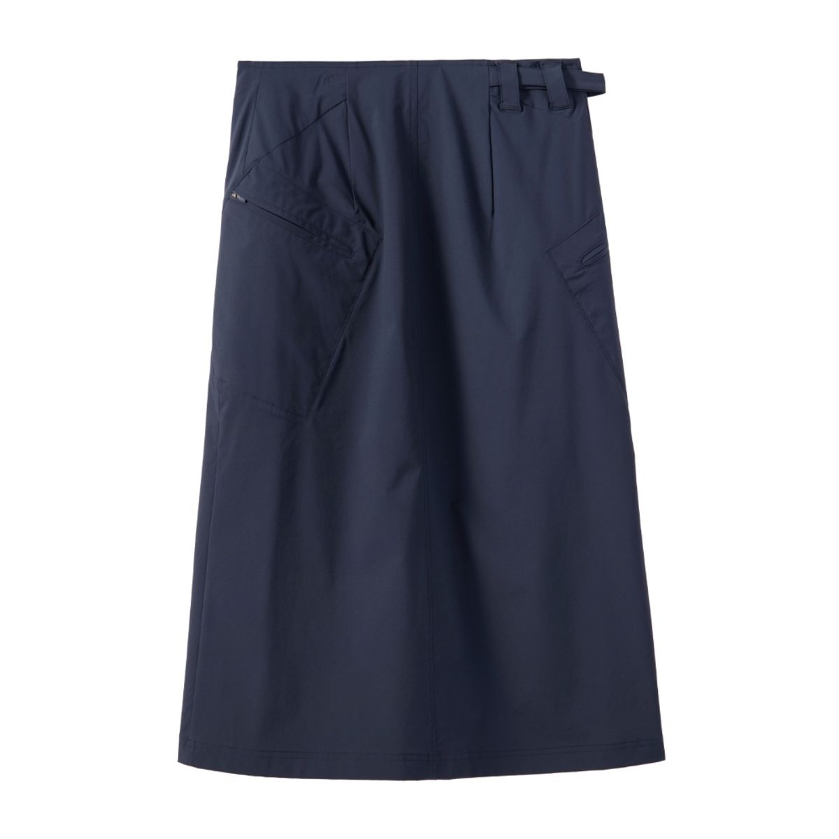 브롬톤 런던(BROMPTON LONDON) W NYLON SET UNBALANCE POCKET WRAP MIDI SKIRT - NAVY (P242WSK360)