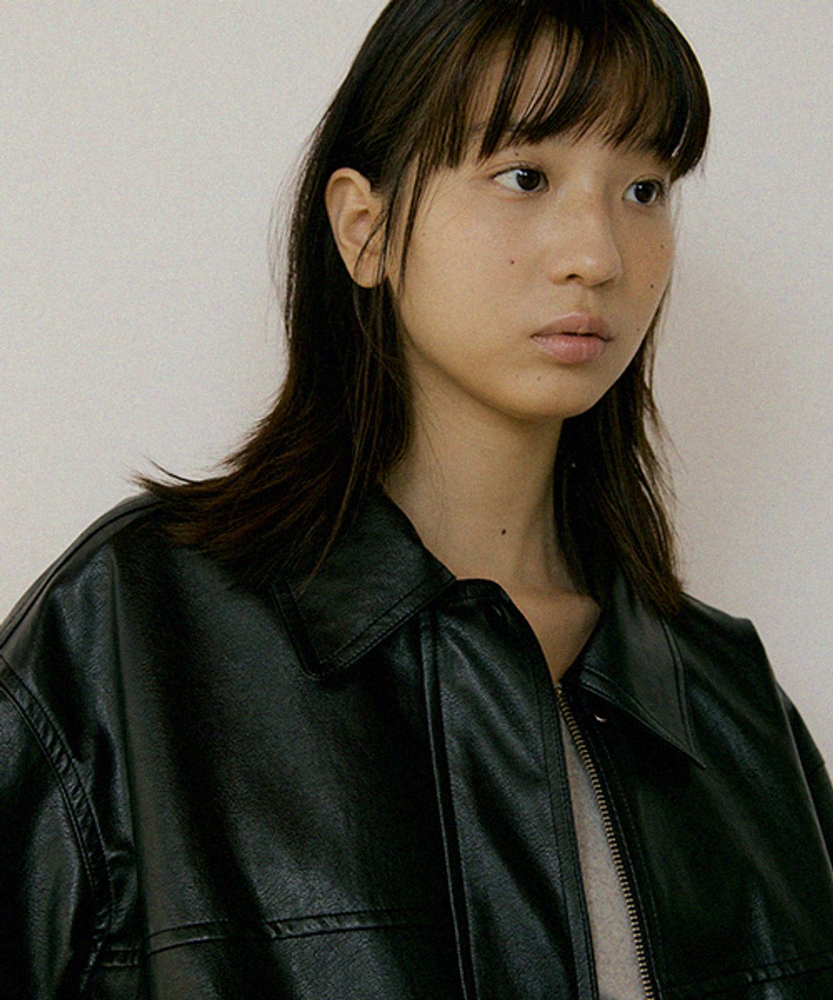 링서울(LINGSEOUL) leather blouson jacket-black