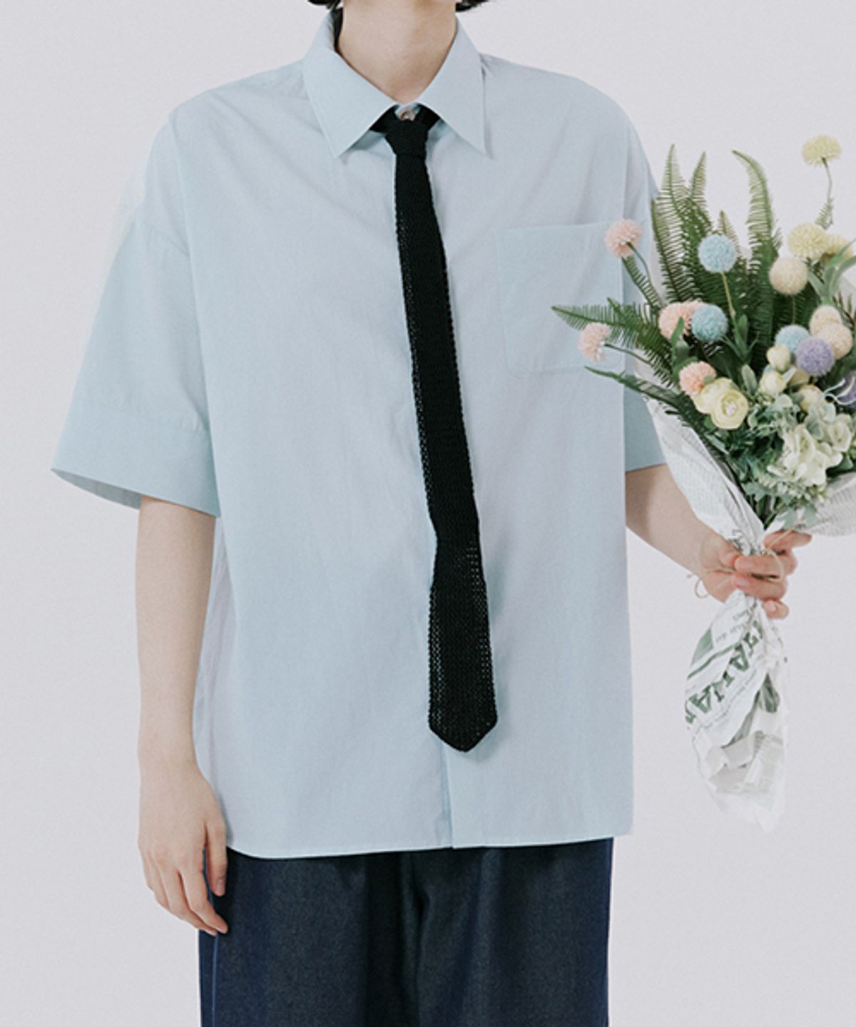 말렌(MALEN) 니트 넥타이 블랙