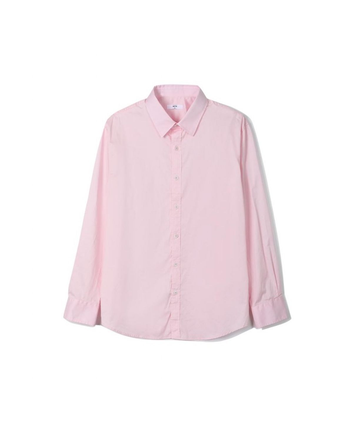 노티그(NOTIG) 코튼100 세미오버핏 사틴조직 셔츠 핑크_OKG3SHCL102P1
