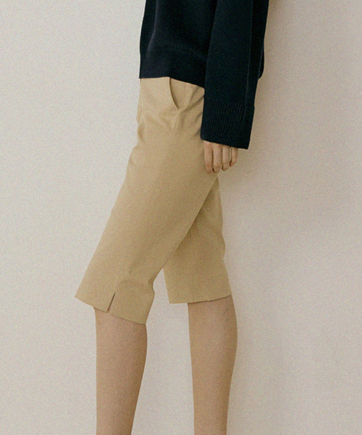 링서울(LINGSEOUL) capri slim pants-beige