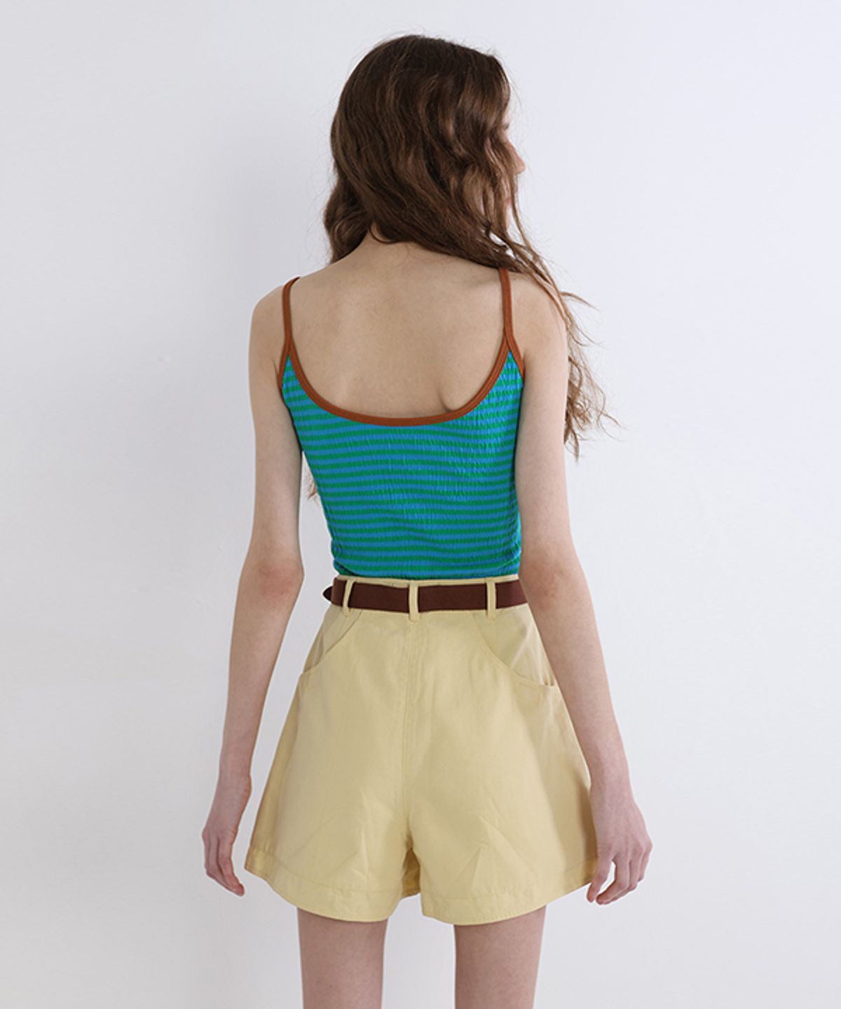 그린버터(GREENBUTTER) Washed Line Short_Belt set (Yellow)
