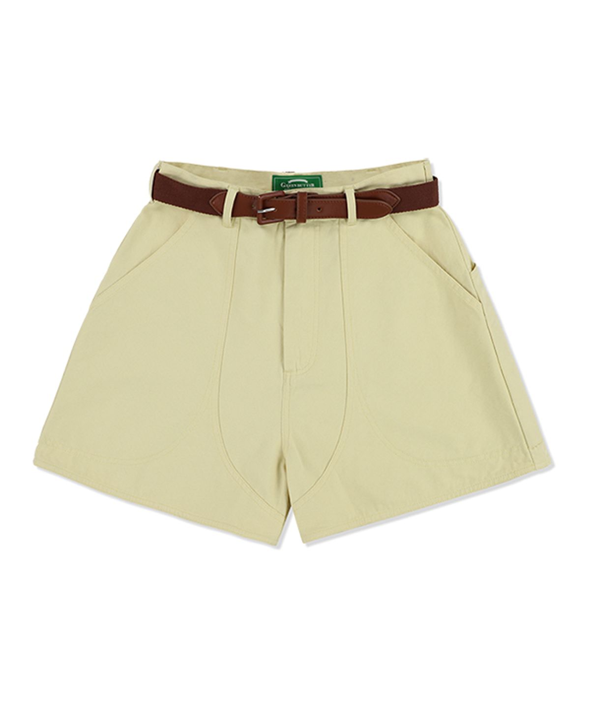 그린버터(GREENBUTTER) Washed Line Short_Belt set (Yellow)