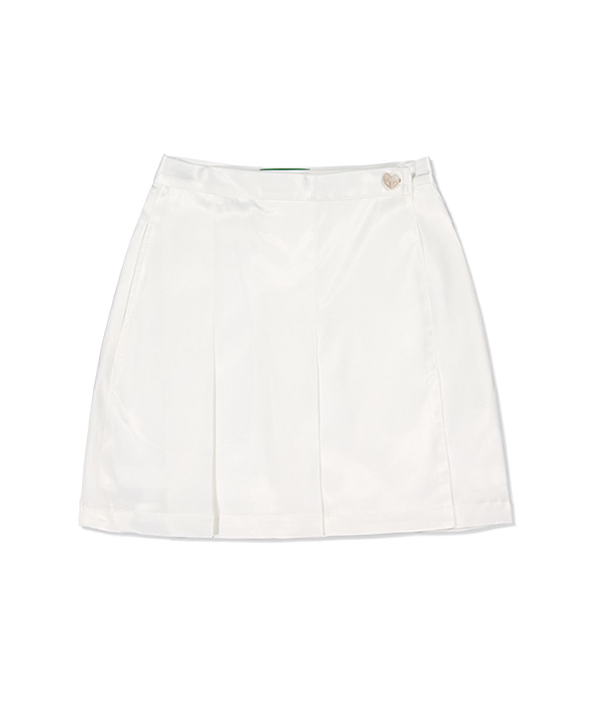 그린버터(GREENBUTTER) Silky Heart Button Skirt (Ivory)
