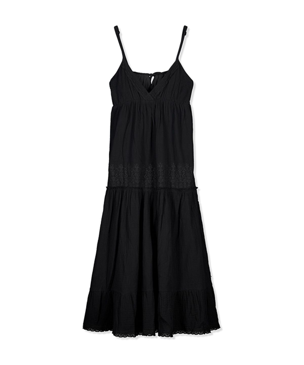 그린버터(GREENBUTTER) Needlework Beads Dress (Black)
