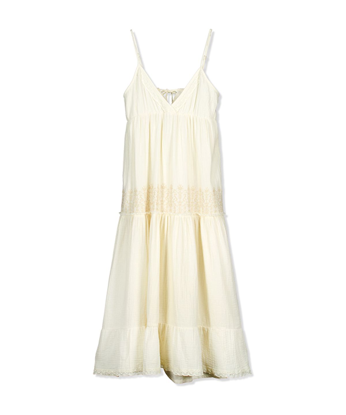그린버터(GREENBUTTER) Needlework Beads Dress (L/Beige)