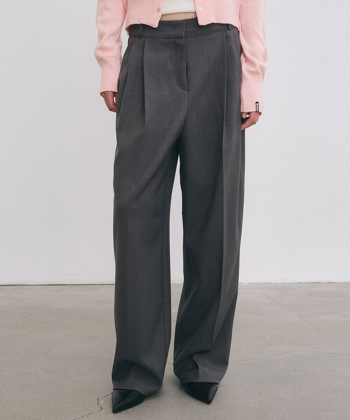 닉앤니콜(NICK&NICOLE) MINIMAL CLASSIC LOOSE FIT SLACKS_GRAY