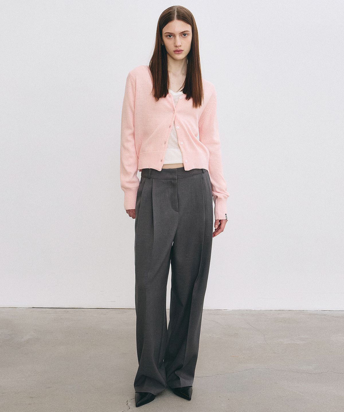 닉앤니콜(NICK&NICOLE) MINIMAL CLASSIC LOOSE FIT SLACKS_GRAY