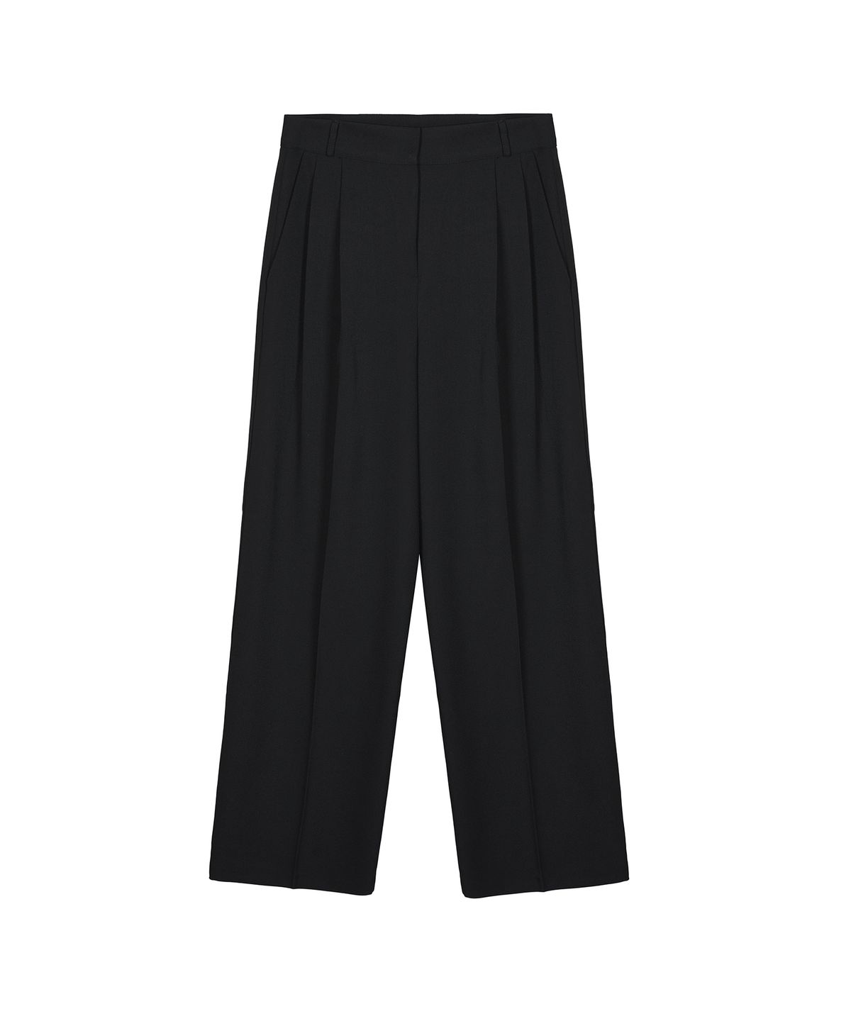 닉앤니콜(NICK&NICOLE) MINIMAL CLASSIC LOOSE FIT SLACKS_BLACK