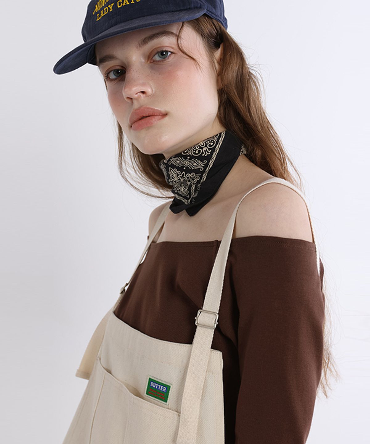 그린버터(GREENBUTTER) Two-way banding Tee (Brown)