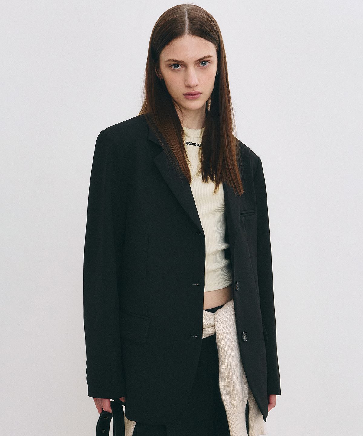 닉앤니콜(NICK&NICOLE) MINIMAL CLASSIC BLAZER JACKET_BLACK