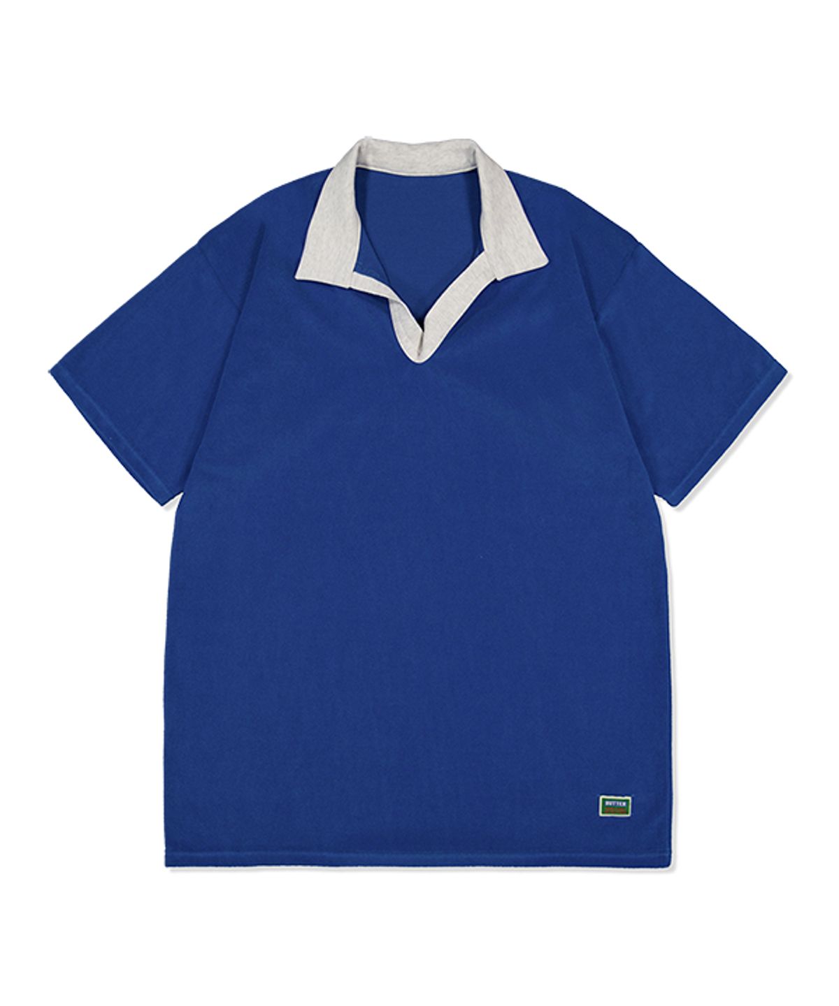 그린버터(GREENBUTTER) Terry Open-Collar Dress (Cobalt)