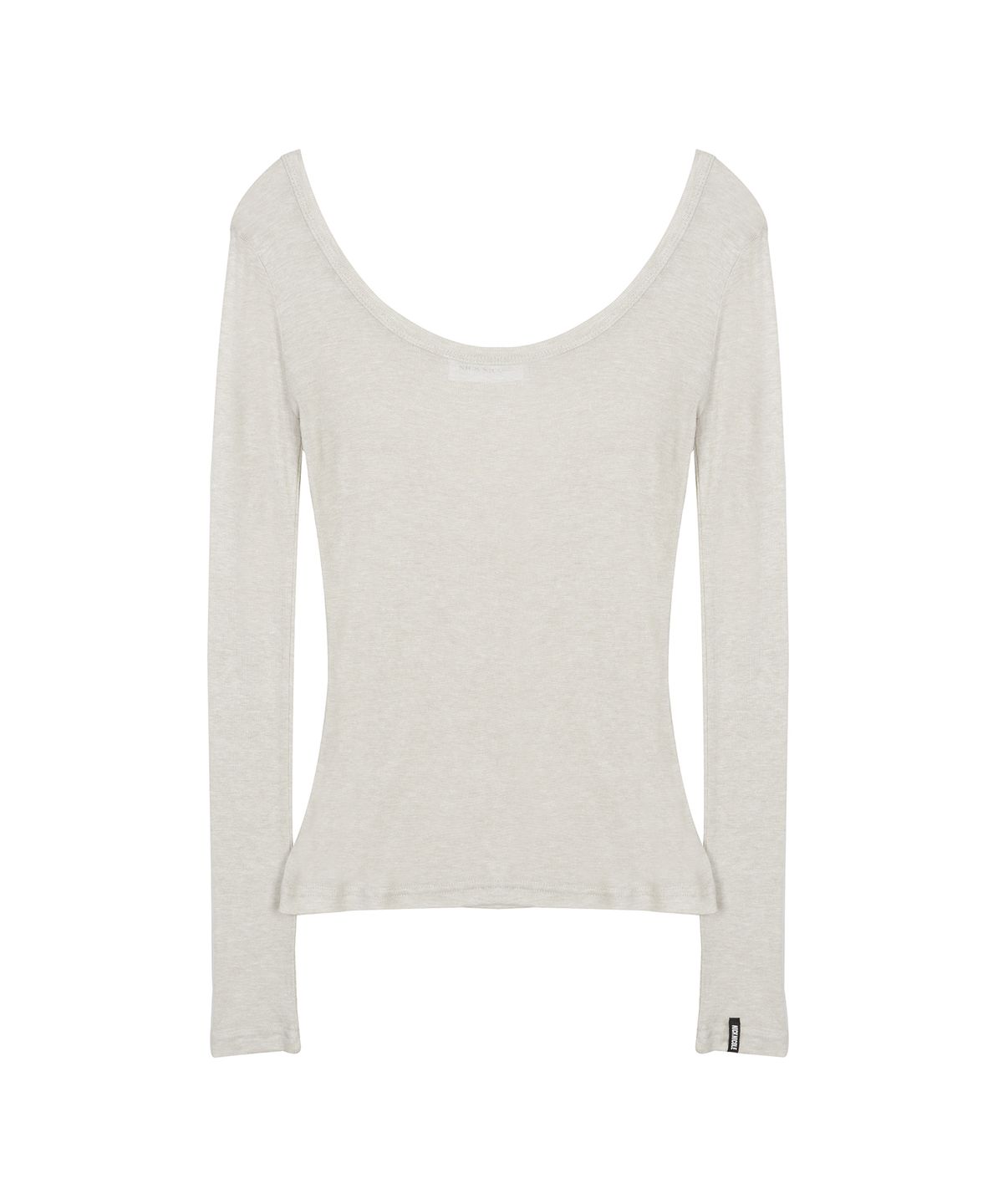 닉앤니콜(NICK&NICOLE) NICOLE MINIMAL LABEL SCOOP LS TOP_BEIGE
